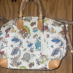 Dooney & Bourke Disney Satchel in White and Tan